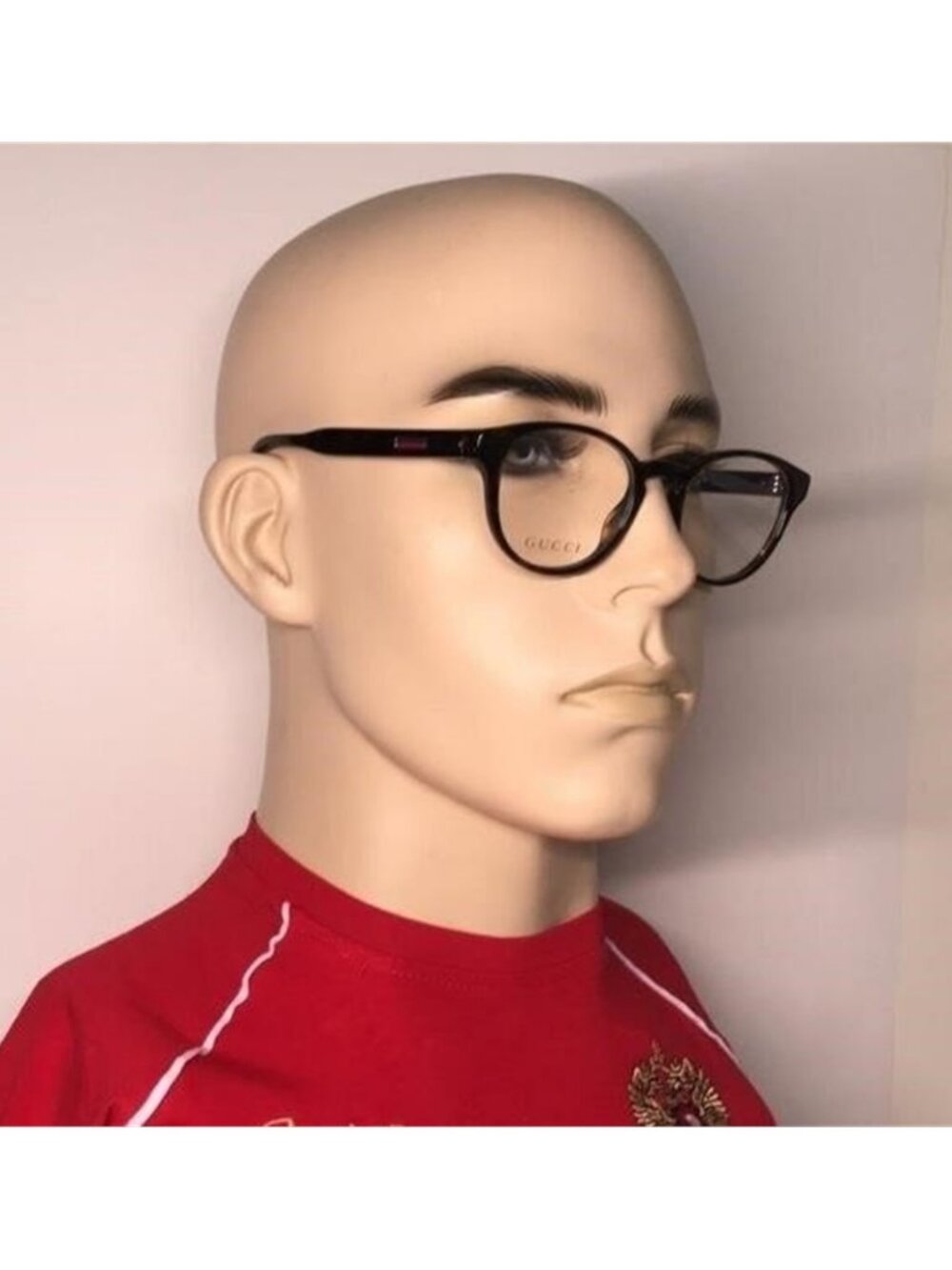 New Authentic Gucci GG0827O 002 Havana Round Eyeglasses